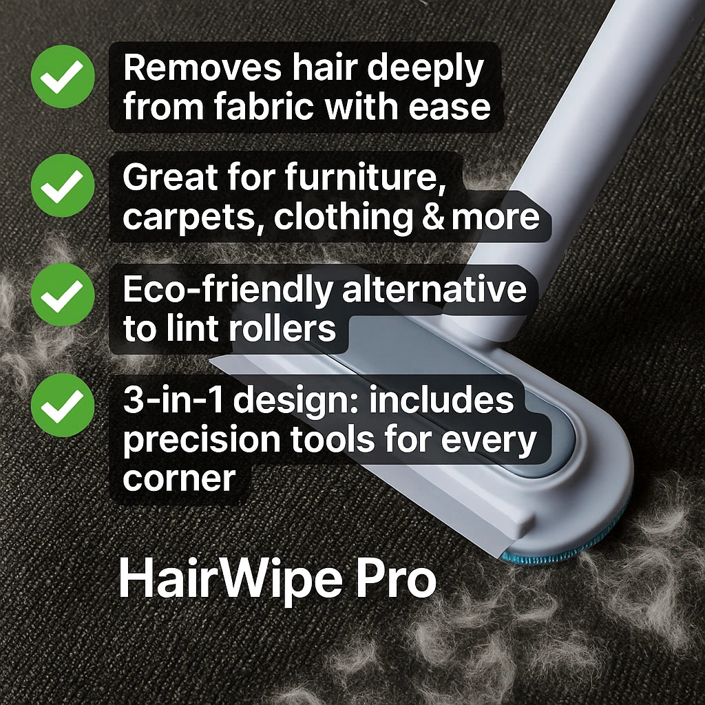 HairWipe Pro™ 4-in-1 Pet Hair Remover